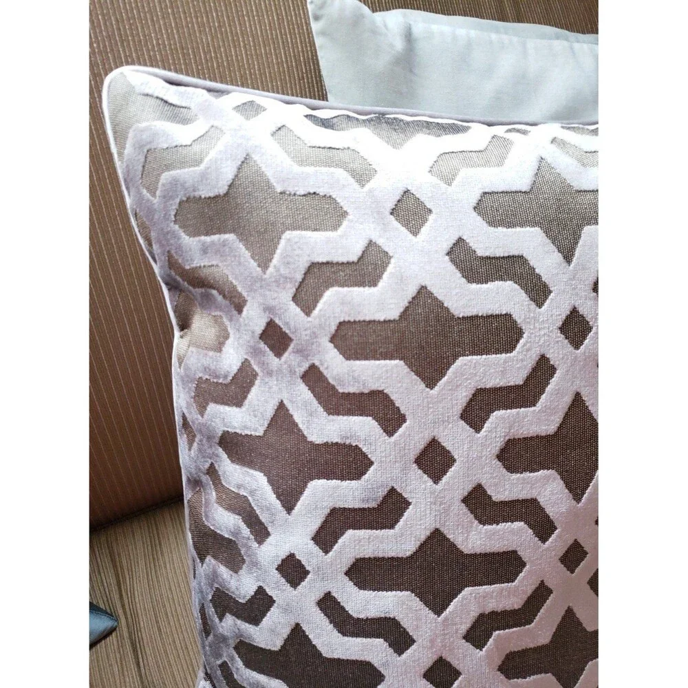 Burnt Out Geometric Square Throw Pillow